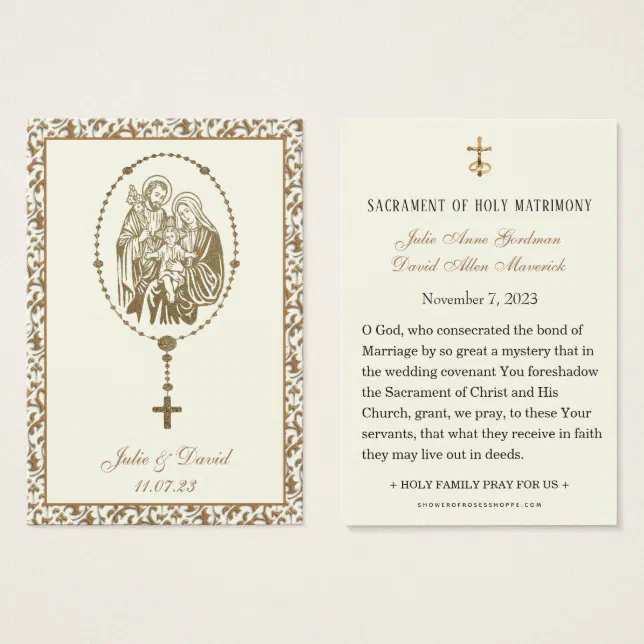 Catholic Wedding Prayer Holy Family | Zazzle