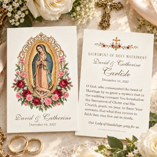 Catholic Wedding Prayer Lady of Guadalupe Business Card