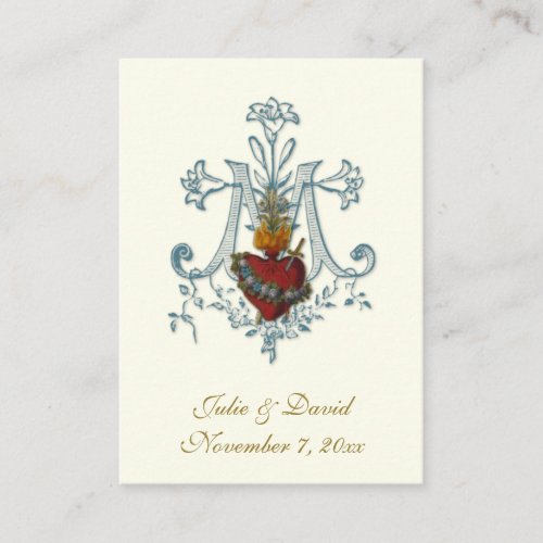 Catholic Wedding Prayer Mary Holy Card