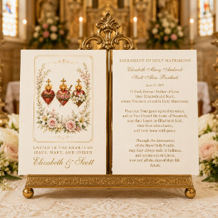 Catholic Wedding Prayer Three Hearts Floral