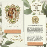 Catholic Wedding Prayer to Holy Ghost Floral Holder<br><div class="desc">Featuring a beautiful image of Blessed Mary and Joseph's wedding betrothal with a wedding prayer to the Holy Ghost on the back.</div>