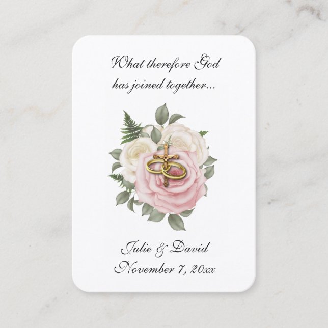 Catholic Wedding Rose Favor Holy Card (Front)