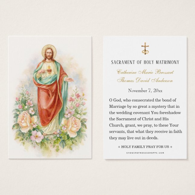 Catholic Wedding Sacred Heart of Jesus Prayer (Front & Back)