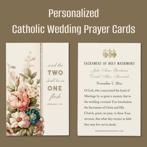  Catholic Wedding Scripture Prayer Card 