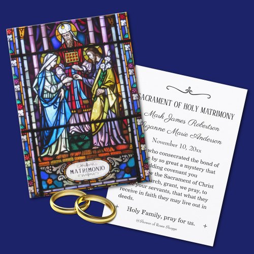 Catholic Wedding Stained Glass Holy Card