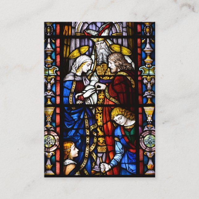 Catholic Wedding Stained Glass Holy Card (Front)