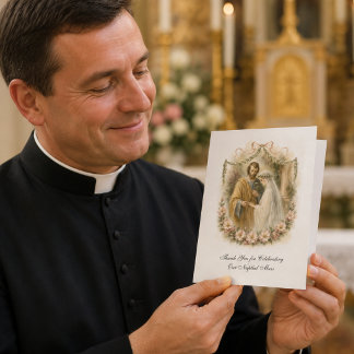 Catholic Wedding Thank You for Priest Appreciation Card