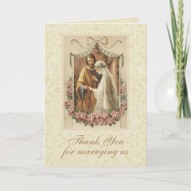 Catholic Wedding Thank You for Priest Card (Front)