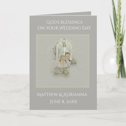 Catholic Wedding Virgin Mary Bride Groom Card