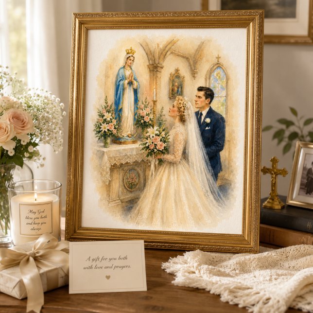 Catholic Wedding visiting Marian Altar Poster (Creator Uploaded)