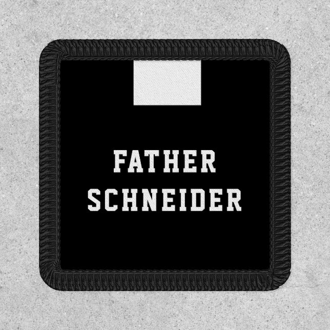 Catholic White Priest Collar Deacon Clergy Patch (Front)