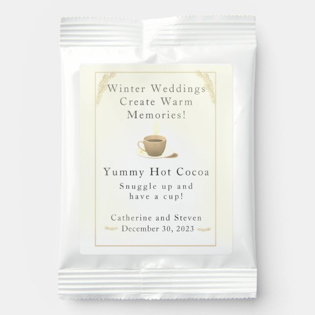 Catholic Winter Wedding Favor Hot Chocolate Drink Mix (Front)