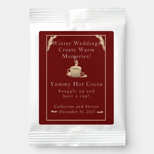 Catholic Winter Wedding Favor Hot Chocolate Drink  Mix (Front)