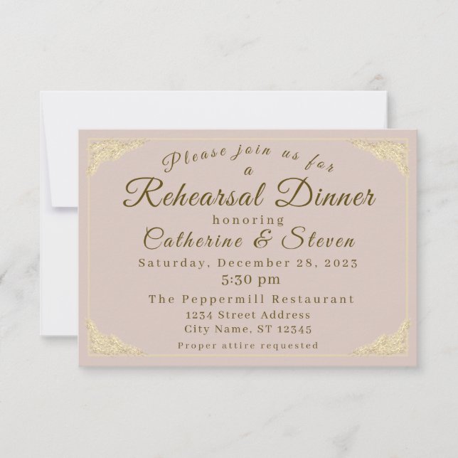Catholic Winter Wedding Rehearsal Dinner  (Front)