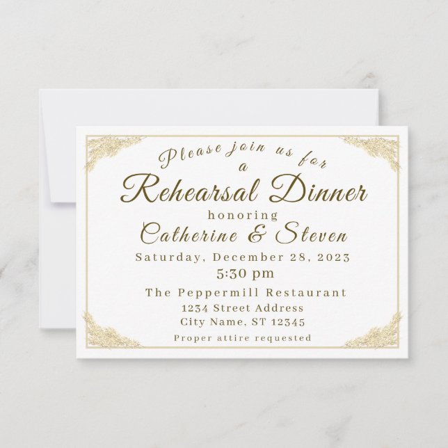 Catholic Winter Wedding Rehearsal Dinner  (Front)