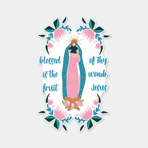 Catholic Woman Hail Mary Prayer Sticker