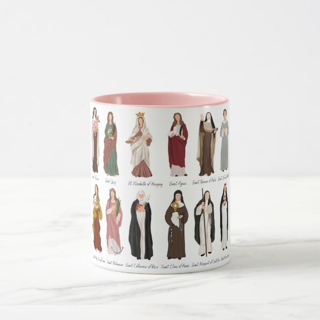 Catholic Women Saint Coffee Mug, 11 oz Mug (Center)