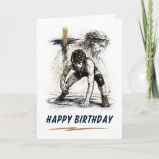 Catholic Wrestling Birthday Card for Boys