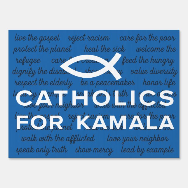 Catholics For Kamala 18x24 Yard Sign (Front)