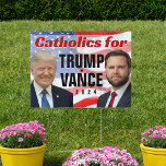 Catholics for Trump Vance 2024 Photo American Flag Sign