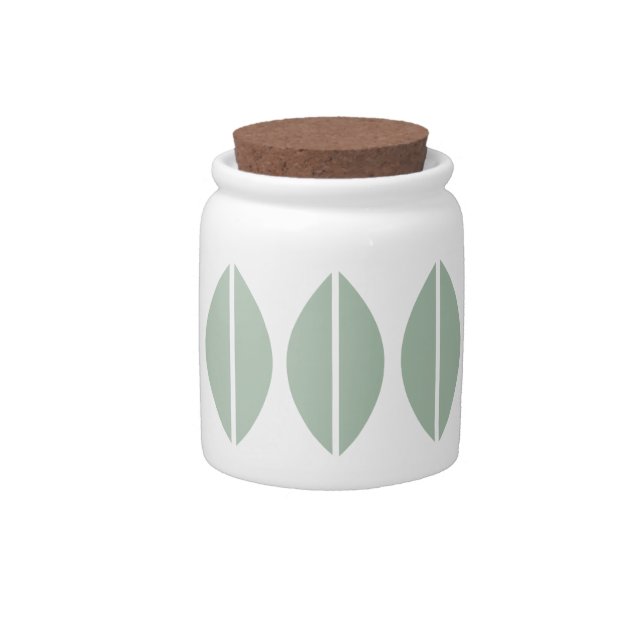 Cathrine Holm Lotus Inspired Cameo Green Canister Candy Jar (Front)