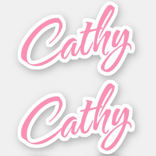 Cathy Decorative Name in Pink x2 Sticker