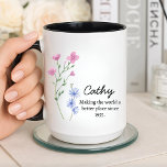 Cathy Making the world a better place since 1955. Mug<br><div class="desc">Cathy Making the world a better place since 1955 Mug - birthday,  grandma,  wildflowers,  custom,  1955 mug,  floral mug,  Funny,  Modern,  stylish,  trendy</div>
