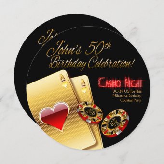 Cathy Vegas Casino Night 50th Birthday Party Invitation | Zazzle