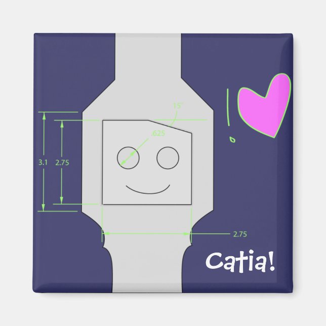 Catia Modeling Magnet (Front)