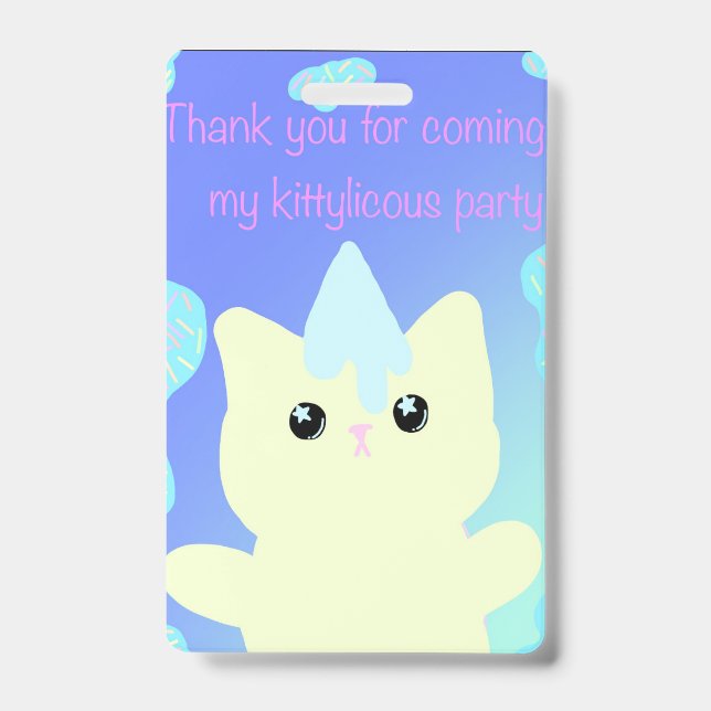 Caticorn  Birthday Favor Bags Badge (Front)