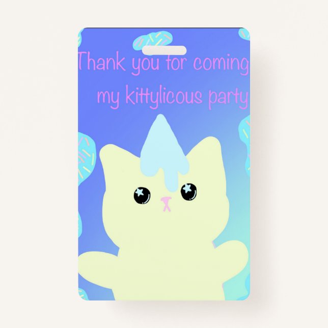 Caticorn  Birthday Favor Bags Badge (Front)
