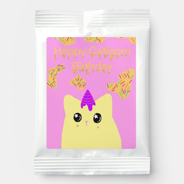 Caticorn Birthday Favor Lemonade Drink Mix (Front)
