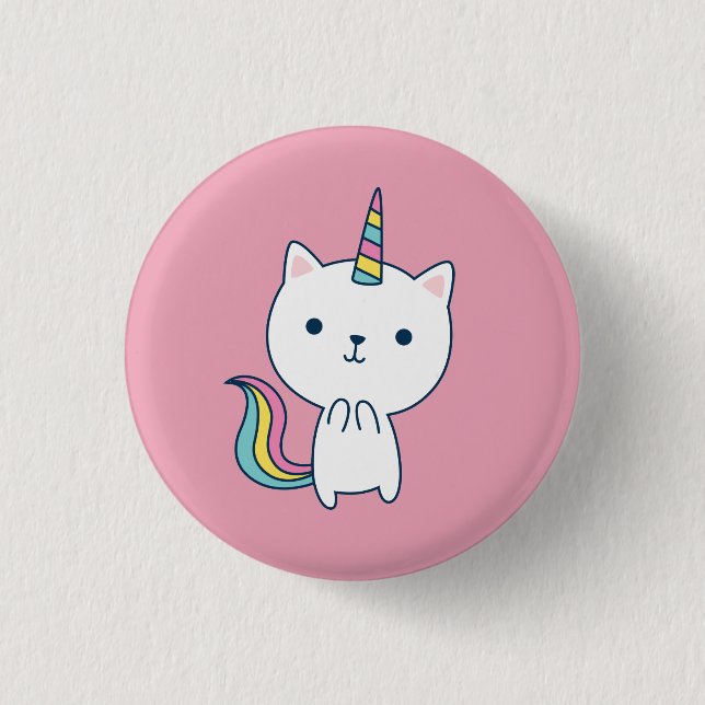 Caticorn | Button | Pink (Front)