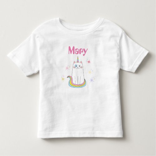 Caticorn Cat Meow_Gical Girl toddler name T_Shirt