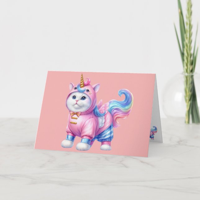 Caticorn (cat unicorn) Blank Inside Thank You Card (Front)