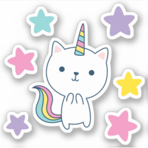Caticorn Custom-Cut Vinyl Sticker