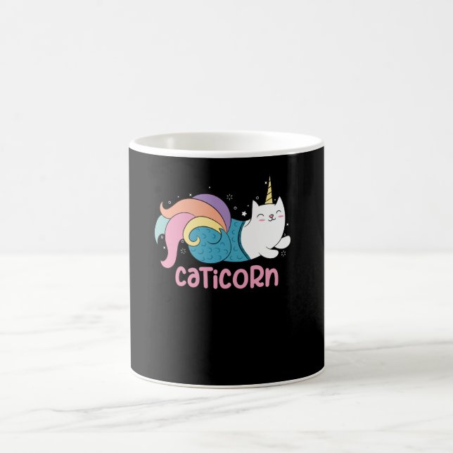 Caticorn Cute Cat Unicorn Mermaid Mix Coffee Mug (Center)