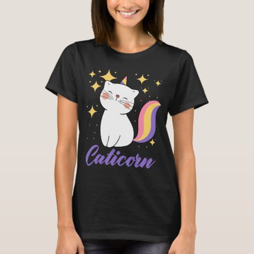 Caticorn Cute Cat With Unicorn Horn Gifts T_Shirt
