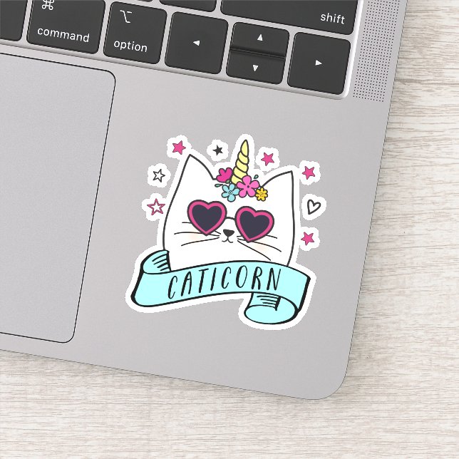 Caticorn Cute Kawaii Unicorn Cat Sticker (Detail)
