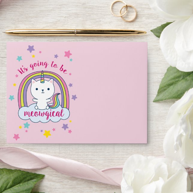 Caticorn | Envelope | Pink (Wedding)