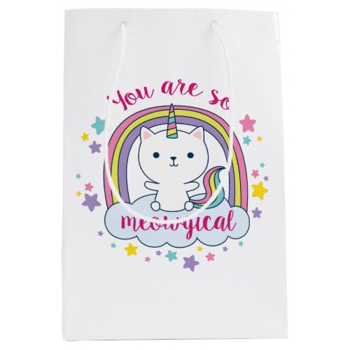 Caticorn  Gift Bag  Goodie Bag  White