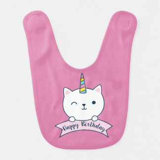 Caticorn | Happy Birthday | Baby Bib