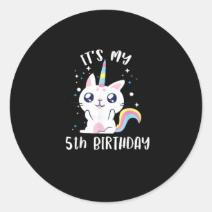 Caticorn Kawaii Cat Unicorn Age 5 T-Shirt Classic Round Sticker