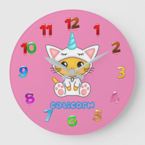 caticorn large clock