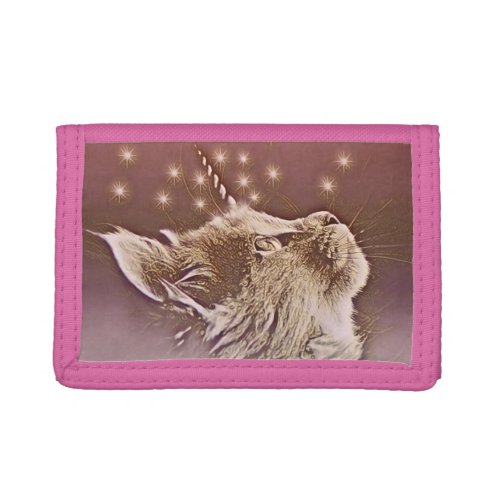 Caticorn Magical Cute Unicorn Cat Trifold Wallet