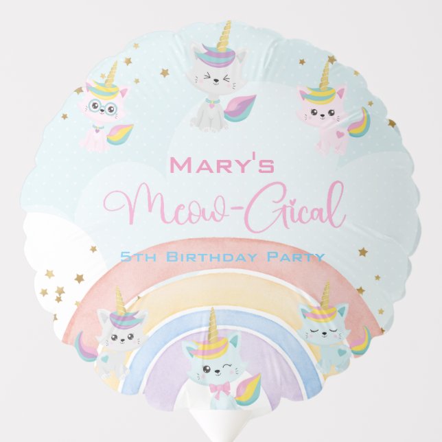 Caticorn Meow-Gical Birthday Balloon (Front)