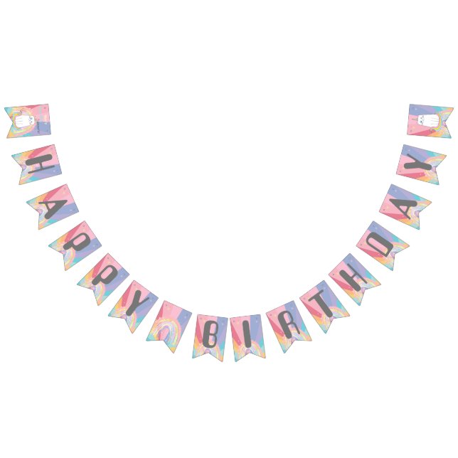 Caticorn Meow-Gical Birthday Bunting Flag (All)
