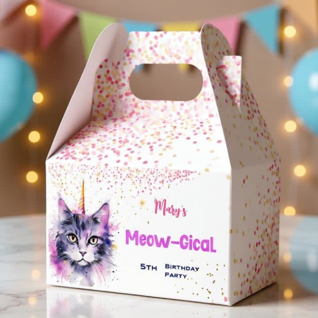 Caticorn Meow-Gical Birthday Favor Boxes (Creator Uploaded)