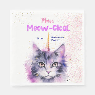 Caticorn Meow-Gical Birthday Napkins