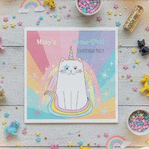 Caticorn Meow-Gical Birthday  Napkins